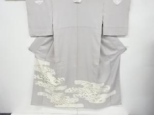 リサイクル　ヱ霞に松菊模様三つ紋色留袖(重ね衿付き)
